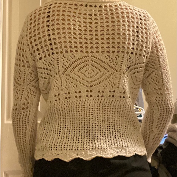 White/cream knit sweater, see through holes - Picture 2 of 2
